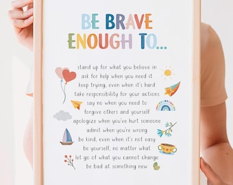 Be Brave Enough To Print: Therapy Office Decor (Digital Download)