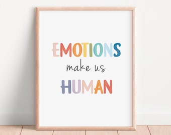 Emotions Make Us Human Poster: Classroom Mental Health Decor (Digital Download)