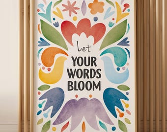 Speech Therapy Classroom Decor, Rainbow Printable Speech Therapy Poster, SLP, Communication Print, Speech Pathologists, Digital Download