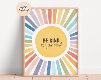 Mental Health Poster, Therapy Office Decor, Calming Corner, School Psychologist Signs, Social Worker Sign, Classroom Decor, Digital Download