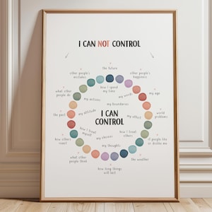Things I Can Control Poster, School Counselor, Therapy Office Decor,Mental Health Poster, Calming Corner Poster, CBT, Digital Download