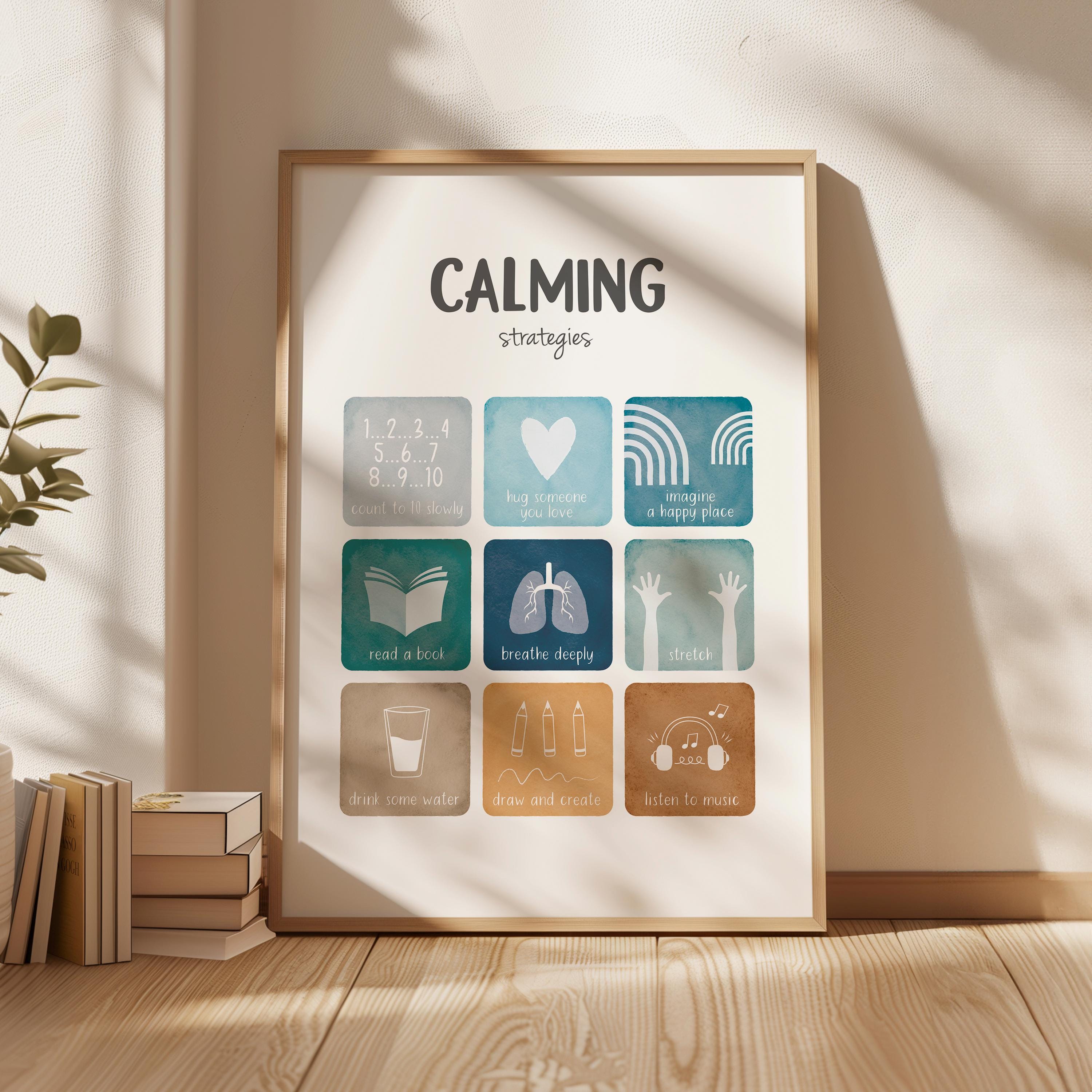 Coping Skills Print, Aesthetic Therapy Office Wall Decor, Calming ...