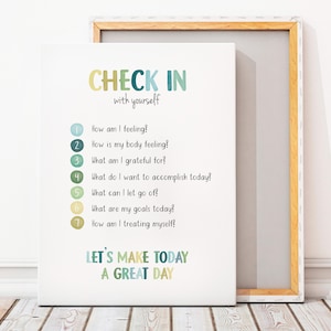 Check-in With Yourself Poster: Mindfulness Decor (Digital Download)