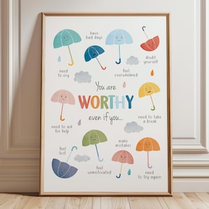 Therapy Office Decor, School Counselor, Positive Affirmations, Anxiety Relief, Calming Corner, School Psychologist, CBT, Digital Download