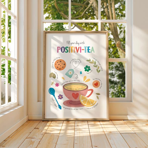 Positivity Poster for Kids Room, Affirmation Print for Nursery Classroom Playroom, Growth Mindset Kids Decor, Digital Download