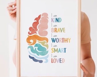 Daily Affirmations, Things to Remember, Therapy Office Decor, Positive Affirmations, Calming Corner, School Psychology, Digital Download
