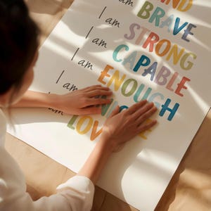 Rainbow Affirmations Print for Playroom, Classroom Wall Decor, Mental Health, Affirmations for Kids, Mental Health, Digital Download