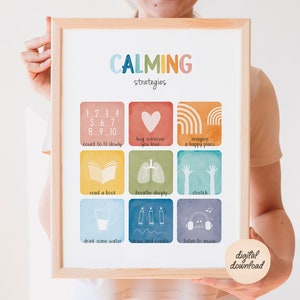 Therapie Poster, beruhigende Strategie Druck, Therapie Büro Dekor, beruhigende Techniken, Poster psychische Gesundheit, beruhigen Ecke, digitaler Download