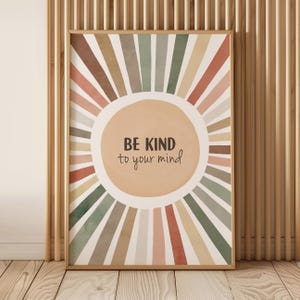 Neutral Mental Health Poster, Neutral Therapy Office Wall Decor, School Psychologist, Social Worker, School Counselor, CBT, Digital Download