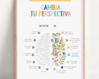 Spanische Wachstumsmentalität Poster, Spanische Therapie Bürodeko, Mentalidad De Crecimiento, Calming Corner Print, Digital Download