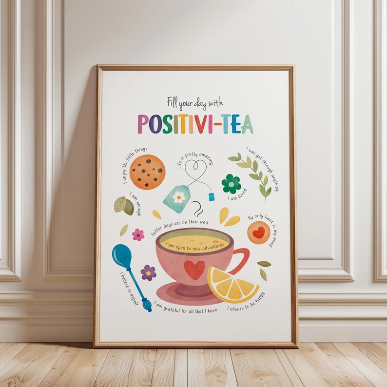 playful kids wall decor with positive sayings and bright colors
