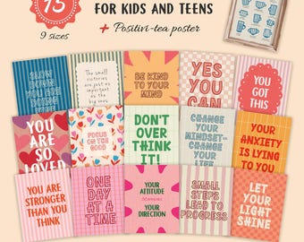 15 Motivational Posters for Kids & Teens Printable Bundle | Dopamine Decor Wall Art Set, Positive Affirmation Prints, Digital Download N26