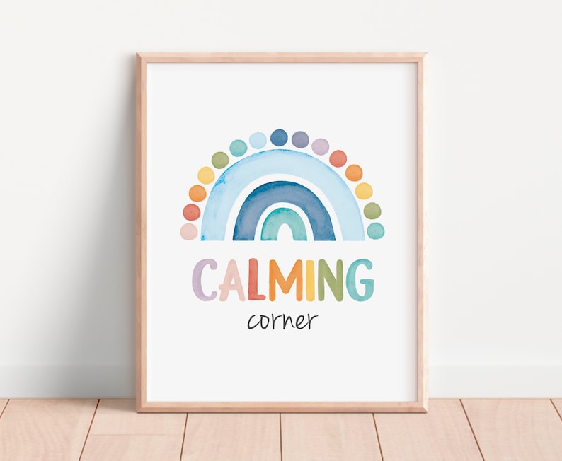 Calming Corner Poster, Counseling Office Decor, Classroom Poster, Mental Health Poster, Therapy Office, Classroom Decor, Digital Download image 1
