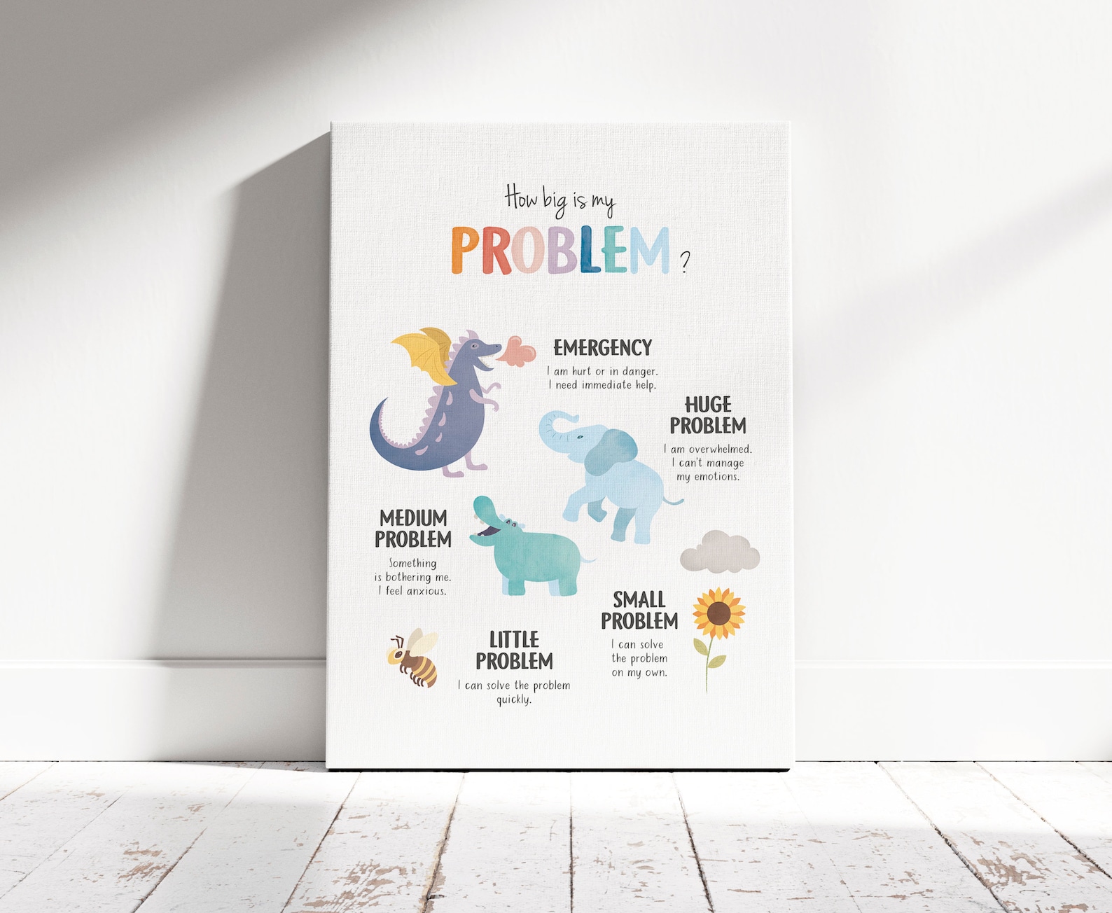 How Big is My Problem Poster, Size of the Problem, Anxiety Relief, Calm ...