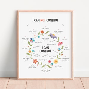 I can control poster, school counselor , calming corner, growth mindset, therapy office wall decor, cbt, mental health, classroom decor, daily affirmations.