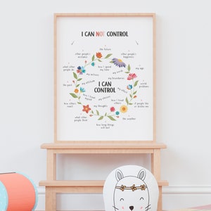 I can control poster, school counselor , calming corner, growth mindset, therapy office wall decor, cbt, mental health, classroom decor, daily affirmations.