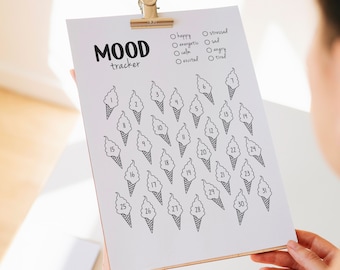 Mood Tracker, Mood Journal, Printable Tracker, Therapy Worksheets, Feelings chart, Daily Mood Tracker, Monthly Tracker, Digital Download