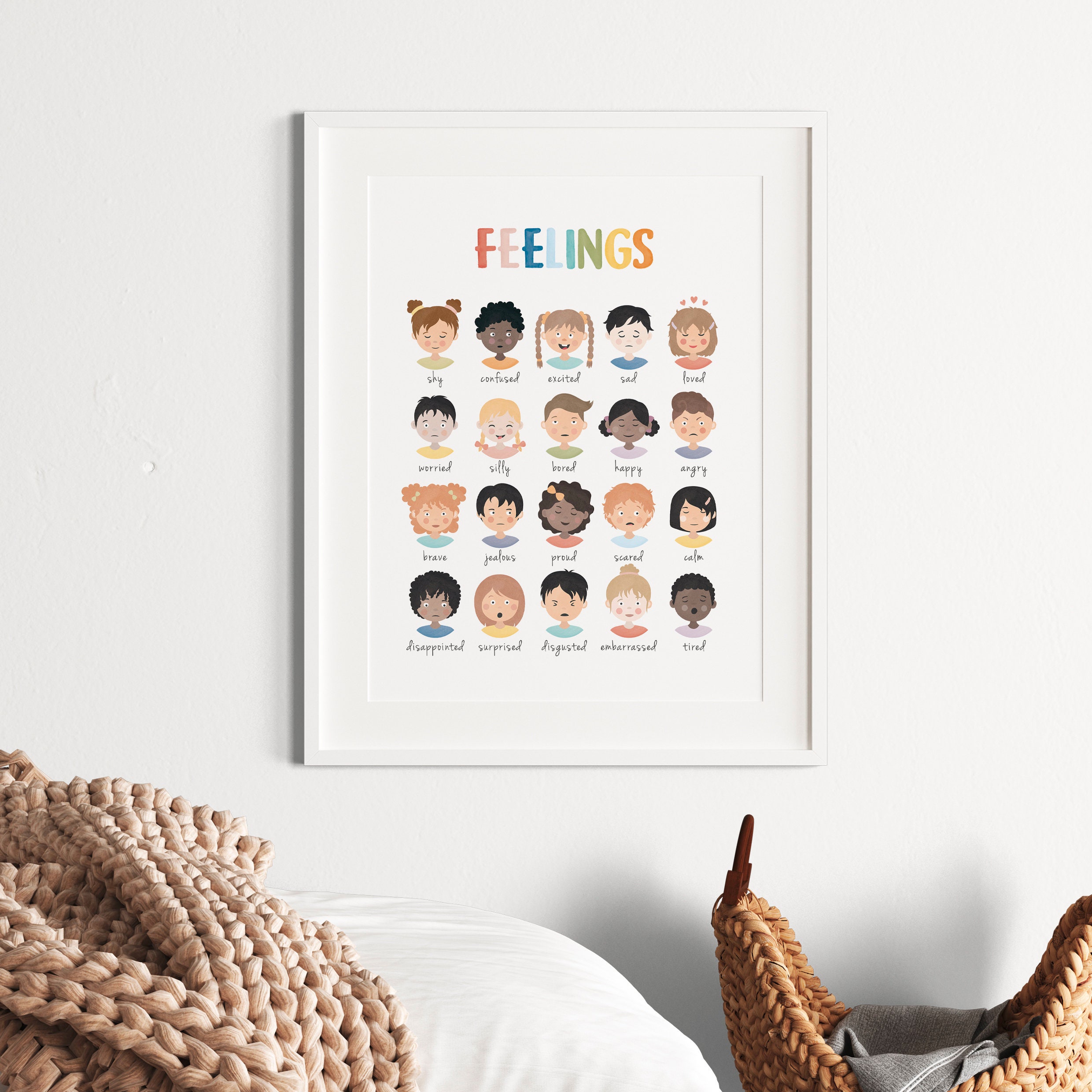 Diverse Kids Emotions Chart, Inclusive Feelings Poster for Classroom ...