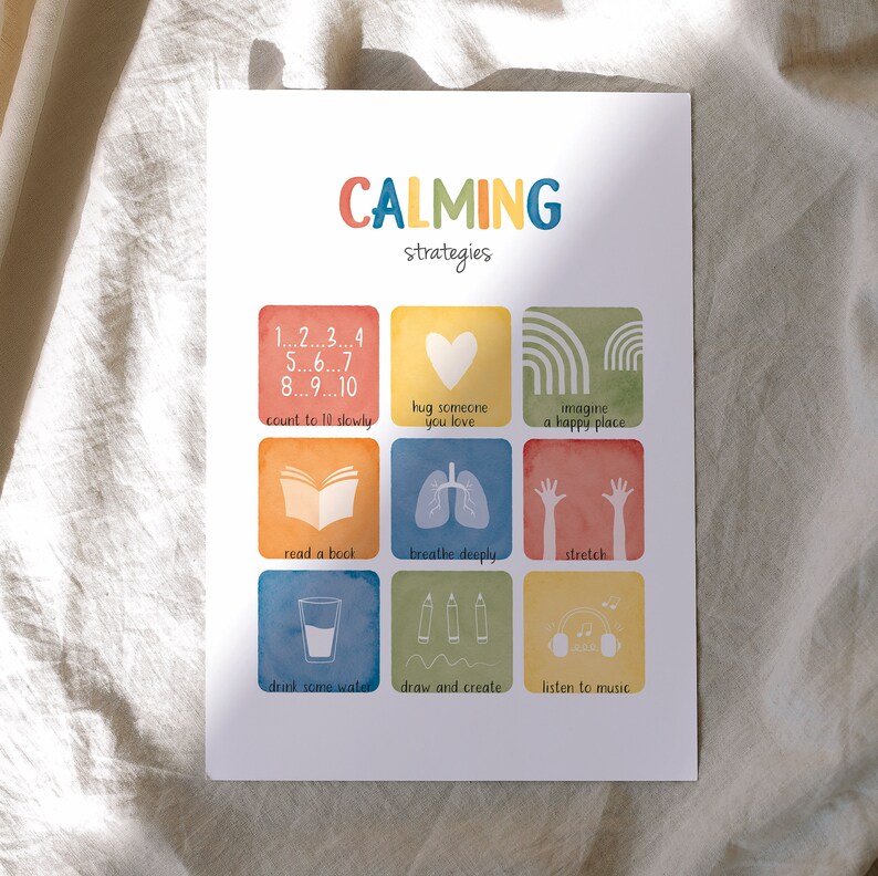 Calming Strategies Poster: Therapy Office Decor (digital Download) - Etsy