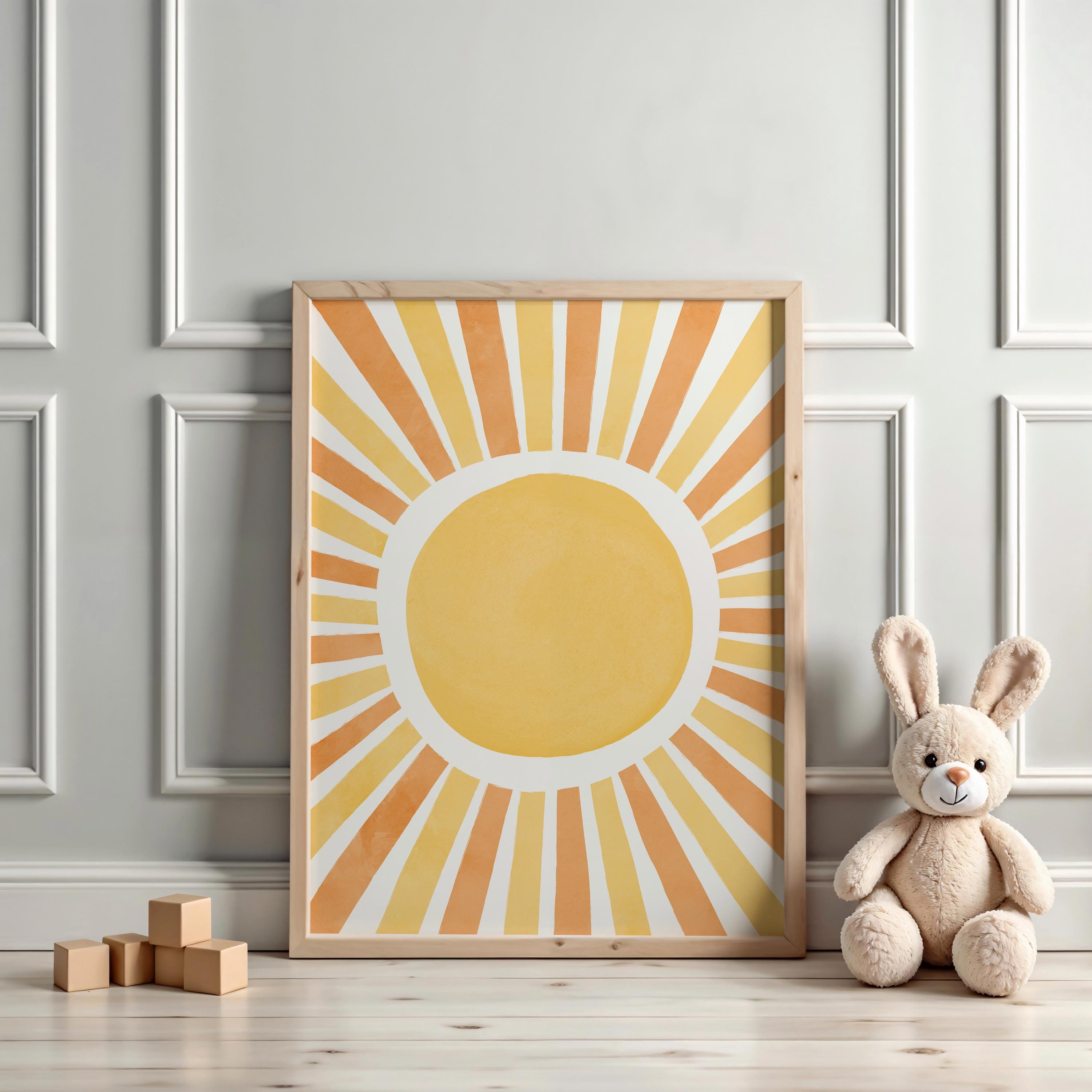 Boho Sun Nursery Print: Playroom Sunshine Wall Art (digital Download - Etsy