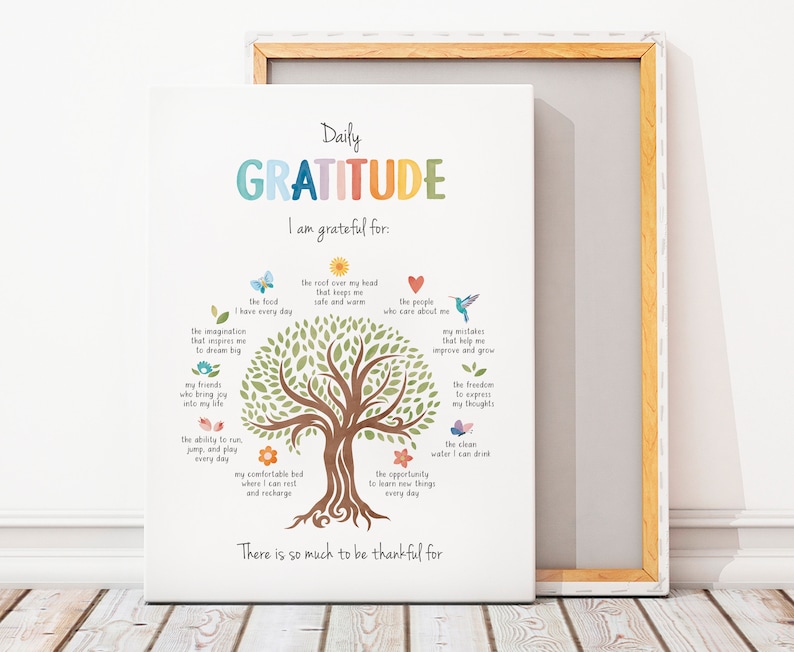 Daily Gratitude Poster, Therapy Office Decor, Growth Mindset, Home Office Inspiration, Calming Corner, School Psychology.