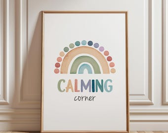 Calming Corner Poster: Mental Health Decor for Classroom or Office (Digital Download)