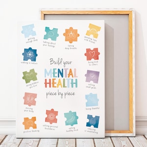 Mental Health Poster, Coping Skills, Therapy Office Decor, School Counselor, Calming Strategies, Calming Corner, CBT.