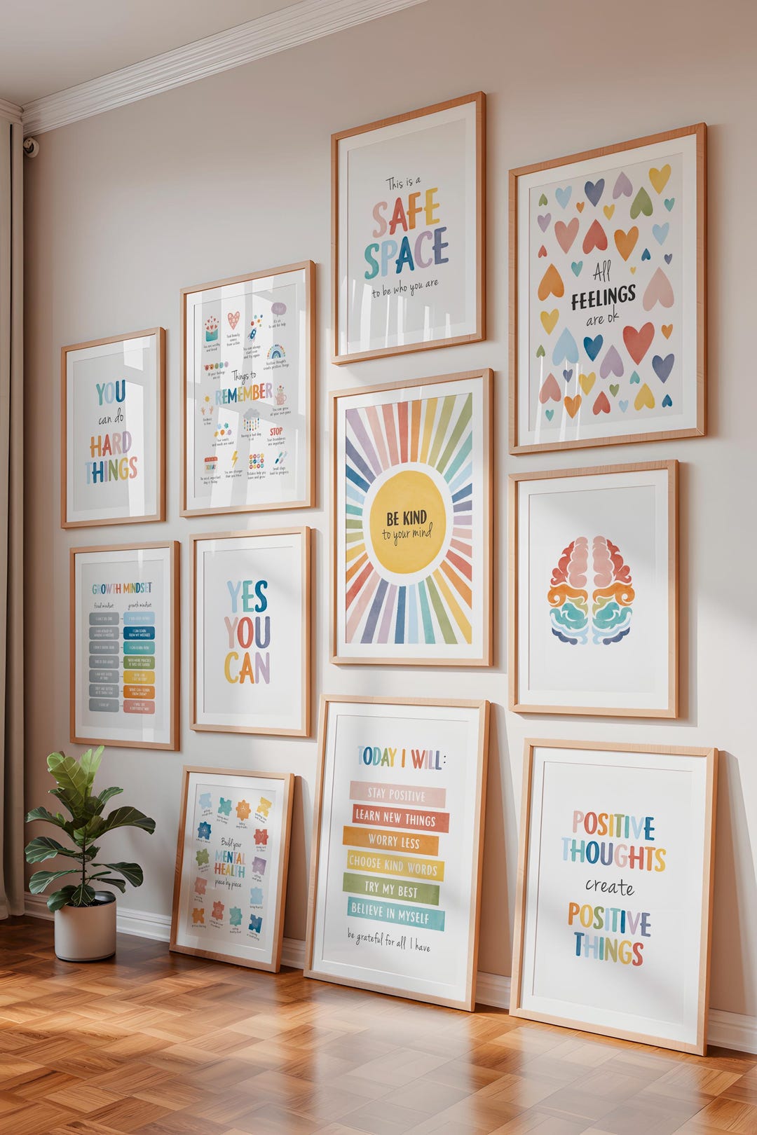 Therapy Office Decor Posters Set of 11: Positive Affirmations, Kindness ...