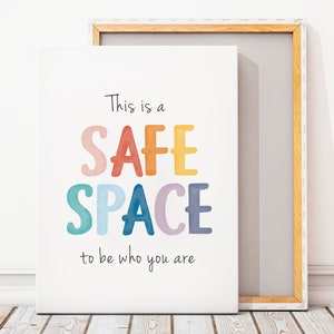Beruhigende Ecke Poster, Safe Space druckbare Poster, Poster psychische Gesundheit, Sozialarbeiter Schild, Klassenzimmer Dekor, digitaler Download