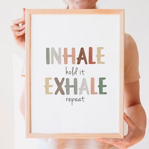 Inhale Exhale Print: Beruhigende Atemübungen Poster (Digitaler Download)