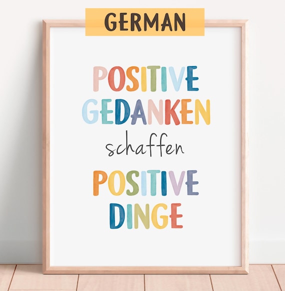 Mental Health Poster in German, Therapy Office Decor, School Counselor, School Psychology, CBT, Calming Corner, Digital Download