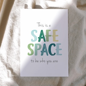 This is A Safe Space Sign, Mental Health, Therapy Office Decor, School ...