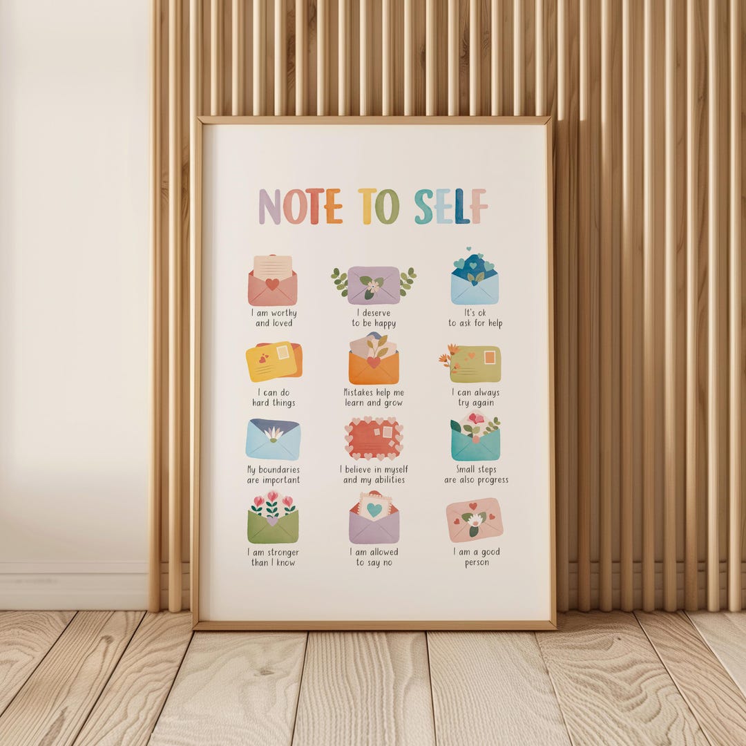 Positive Affirmation Poster | Minimalist Rainbow Wall Art | Mental ...