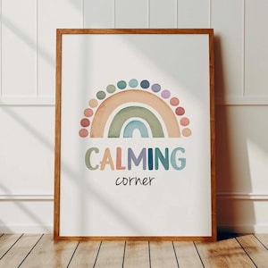 12 Mental Health Corner Posters, Therapy Office Wall Decor, School Counselor, Rainbow Classroom Decor, Feelings Chart, Digital Download, N62