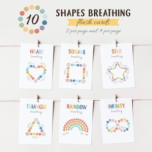 Breathing cards, Calming Corner, Mental Health, Grounding Technique, Anxiety Relief, Breathing Exercises, Flash Cards, Digital Download