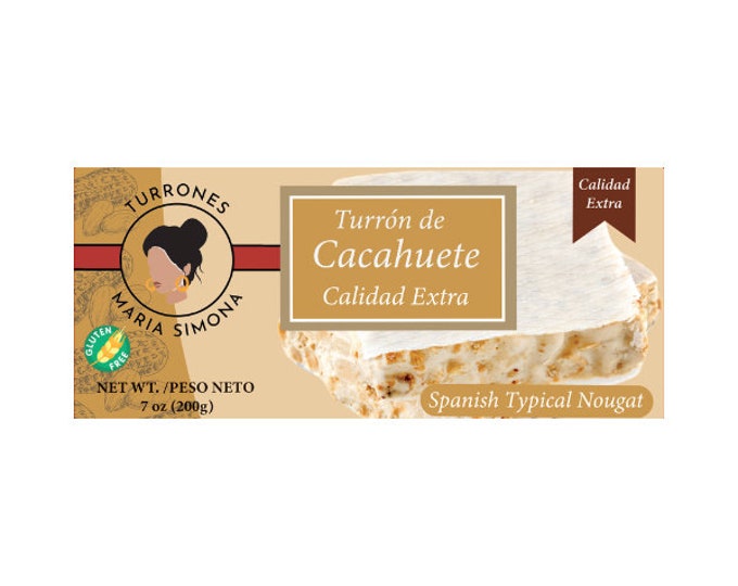 Peanut and honey turron, gourmet gift, traditional sweet nougat, Maria Simona