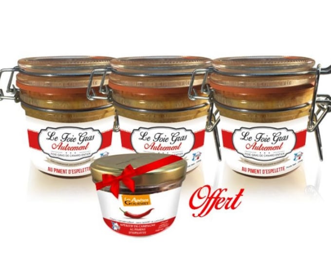 3 Whole Foie Gras with Espelette Pepper + Free Aperitif: a refined delight for your taste buds!