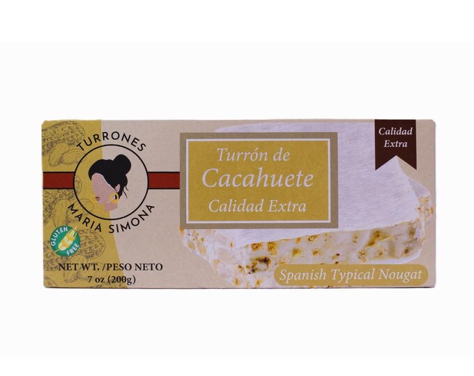 Peanut and honey turron, gourmet gift, traditional sweet nougat, Maria Simona