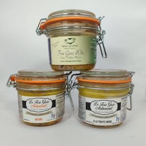 Assortment 3x200g - Whole Duck Foie Gras Truffles, Plain + Goose - French gastronomy - Artisanal recipe - Specialty from the South West