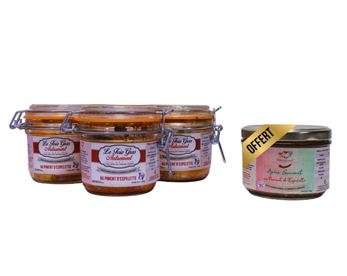 3 Whole Foie Gras with Espelette Pepper + Free Aperitif: a refined delight for your taste buds!