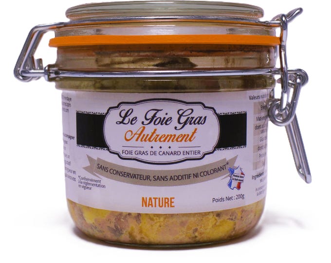 Foie Gras Entier Nature du Sud-Ouest de la France | 100 % Foie Gras de Canard Français | Artisanal- Cadeau gourmet idéal pour Noël
