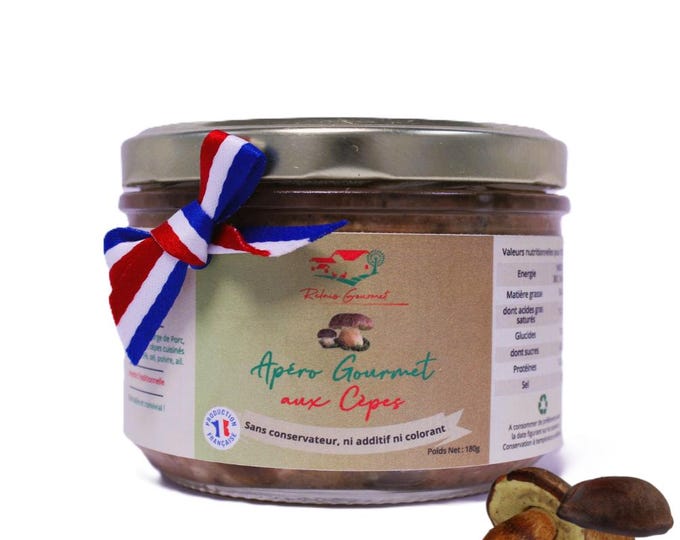 Apéro tartinable Gourmet aux cèpes. Saveurs raffinées et authentiques pour un moment de dégustation unique ! Convivial et très goûteux