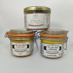 Assortment of Whole Foie Gras, Plain, Truffles, Quintessence Foie Gras & Smoked Duck Breast, Artisanal Recipe, French Origin – Christmas Special