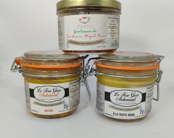 Assortment of Whole Foie Gras, Plain, Truffles, Quintessence Foie Gras & Smoked Duck Breast, Artisanal Recipe, French Origin – Luxury Gift