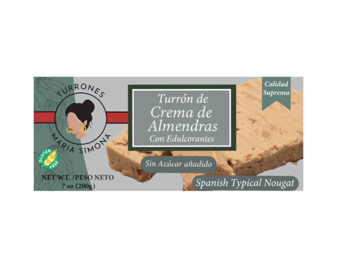 Spanish nougat with almonds, a crunchy, artisanal sweetness. Discover the Spanish sugar-free tradition.