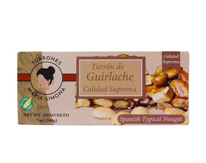 Turron au Guirlache (caramel), with almonds and solidified caramel, gourmet gift, traditional sweet nougat, Maria Simona
