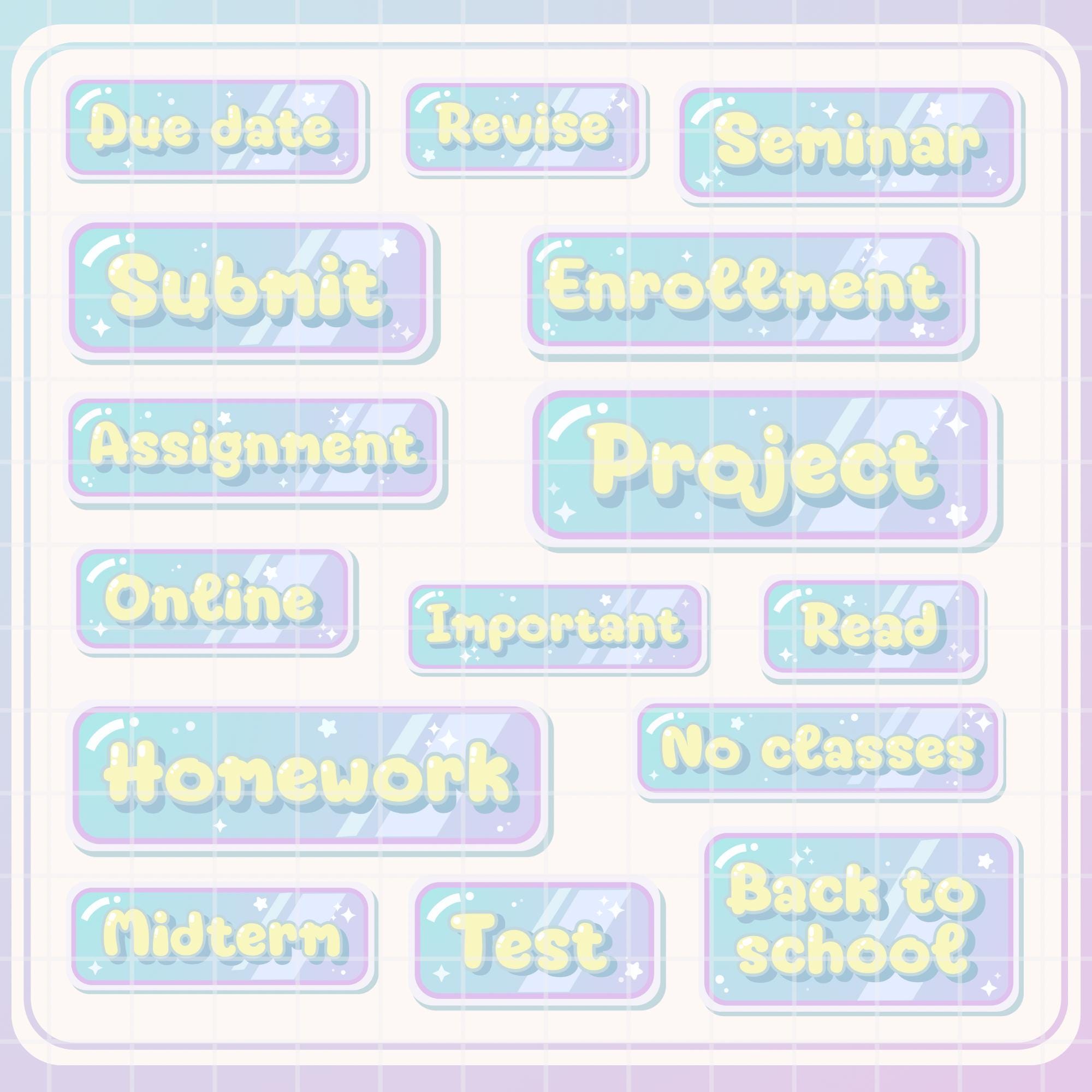 School Planner Stickers: Digital Student Labels for Goodnotes (pre ...