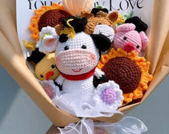 Handmade Crochet flower bouquet, Plush Graduations, sunflowers | Mother's day gift, Graduation gift, Valentines Gift Decor, Home decorations