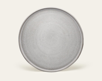 Ddoria plate large - granite gray, earthenware, ceramic, dinner plate, handmade