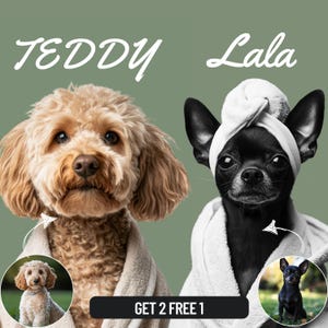 Custom Pet Portrait Photo - Funny Bathroom Art - Dog Reading Newspaper on Toilet - Dog Wall Art - Pet in Bathtub - Gift for Pet Lovers